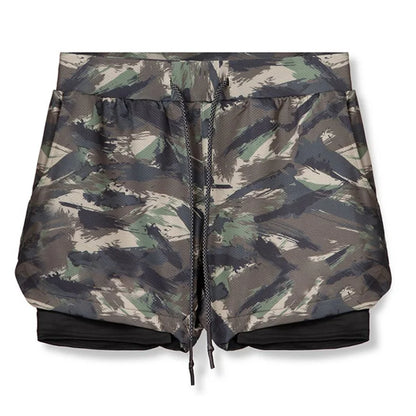Running Shorts Men 2 In 1 Double-deck Quick Dry GYM Sport Shorts Fitness Jogging