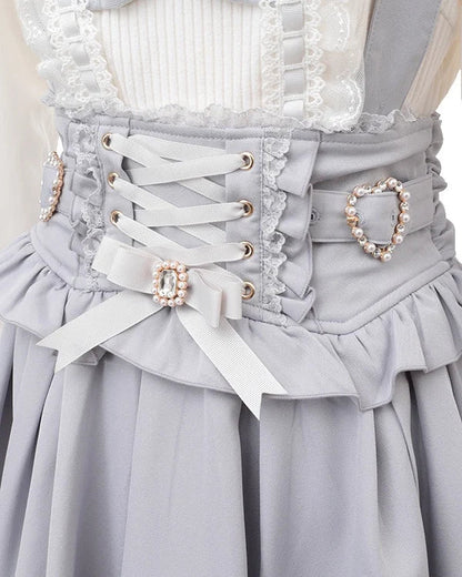 Japanese Liz Mine Mass Production Detachable Suspender Skirt Spring and Autumn Heart Cross Suspender Back Bow Straps Skirt