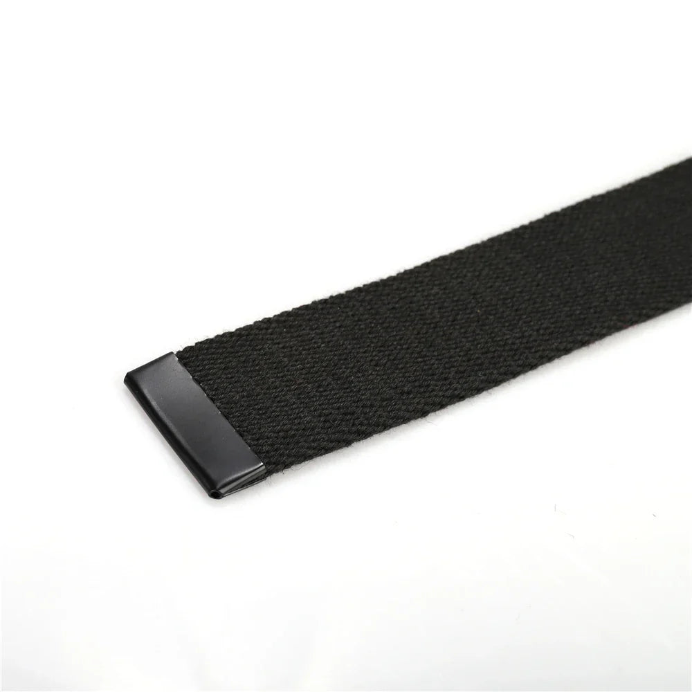 New Unisex Automatic Buckle Fashion Nylon Belt Classic Popular Casual Light Practical Woven Smooth Women Men Canvas Belt 3.8cm