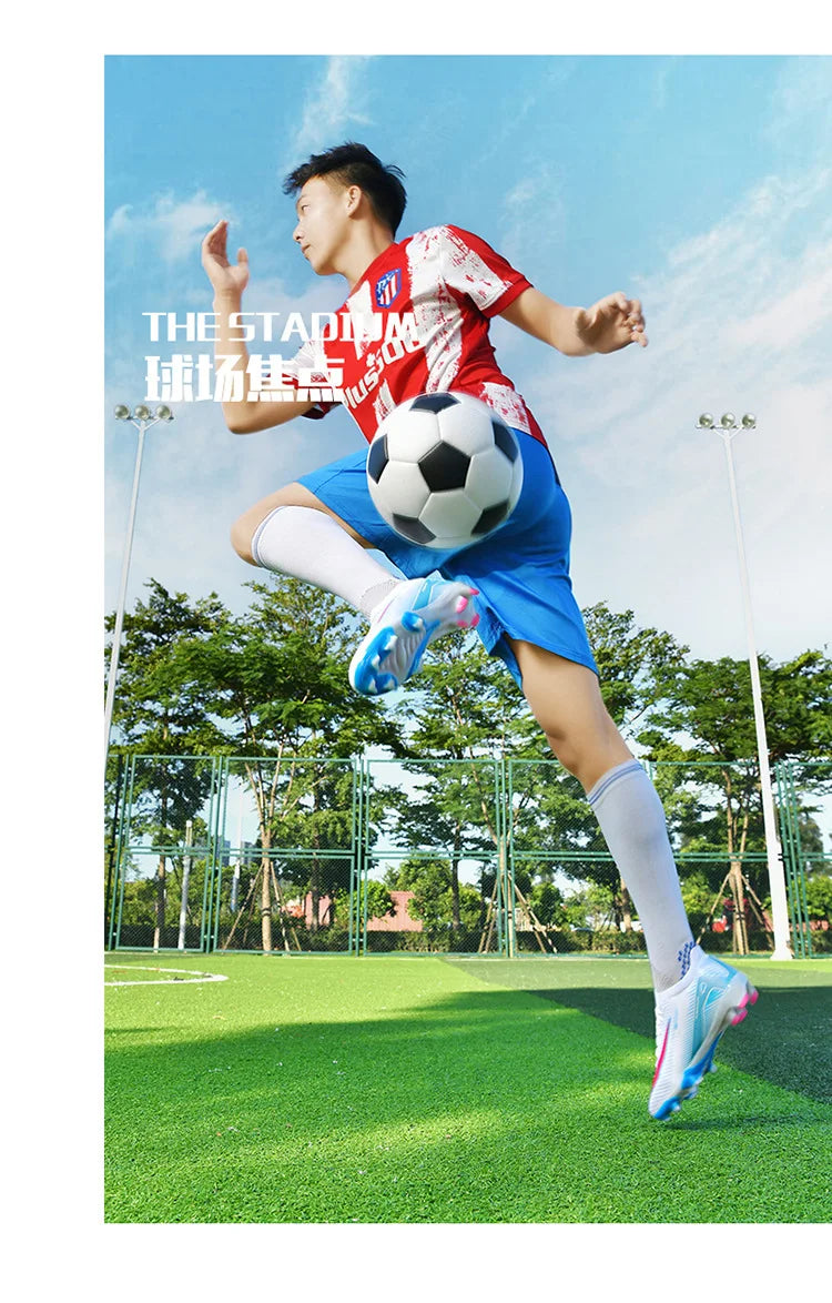 New High-Top Soccer Shoes Professional Training Football Boots TF/FG Non-Slip Soccer Sneakers Outdoor Grass Soccer Shoes