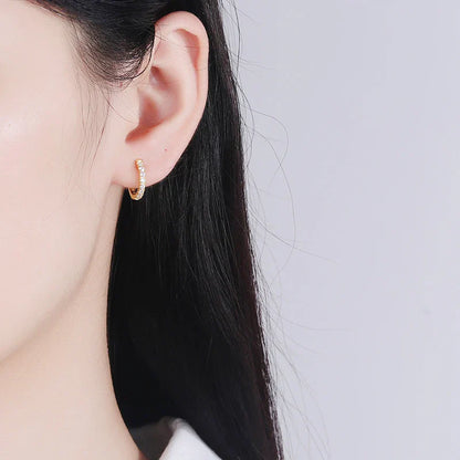 3mm D Color Moissanite Earrings 925 Sterling Silver Plated White Gold Hoop Earring for Women Wedding Party Fine Jewelry