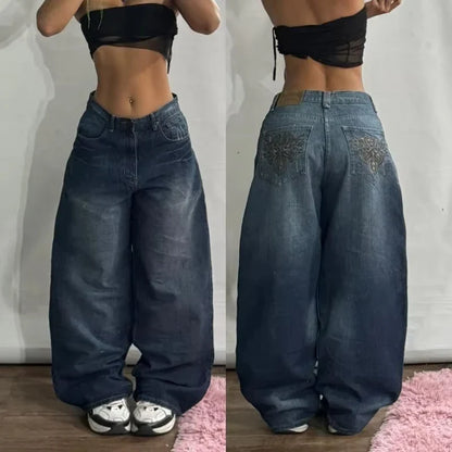 Streetwear Fashion Oversized Print Baggy Jeans