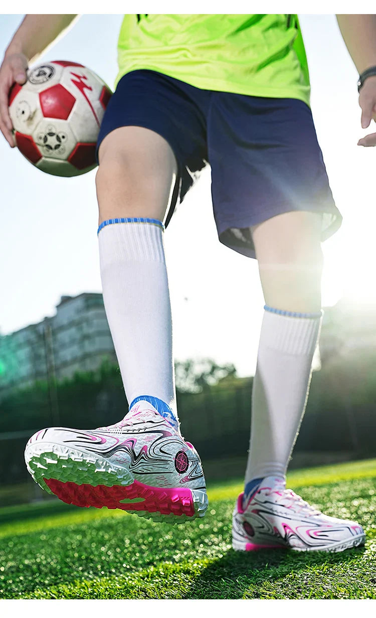 Kids Youth Soccer Cleats Football Shoes Men Non Slip Breathable Lightweight Training Sneakers Boys Children Football Match Boots