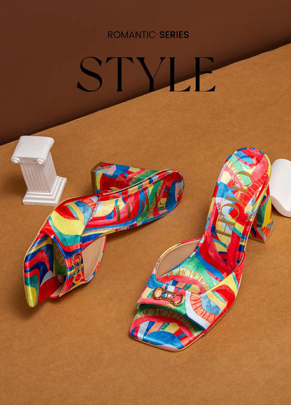 Woman shoes Thick Heel Sandals Square Open Toe Sliding Sandals students
