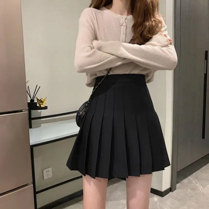 Mini Skirts Womens 2025 Summer Japanese School Pleated Skirts High Waist Kawaii Cute Pink Plaid Skirt Uniform Harajuku Jupe