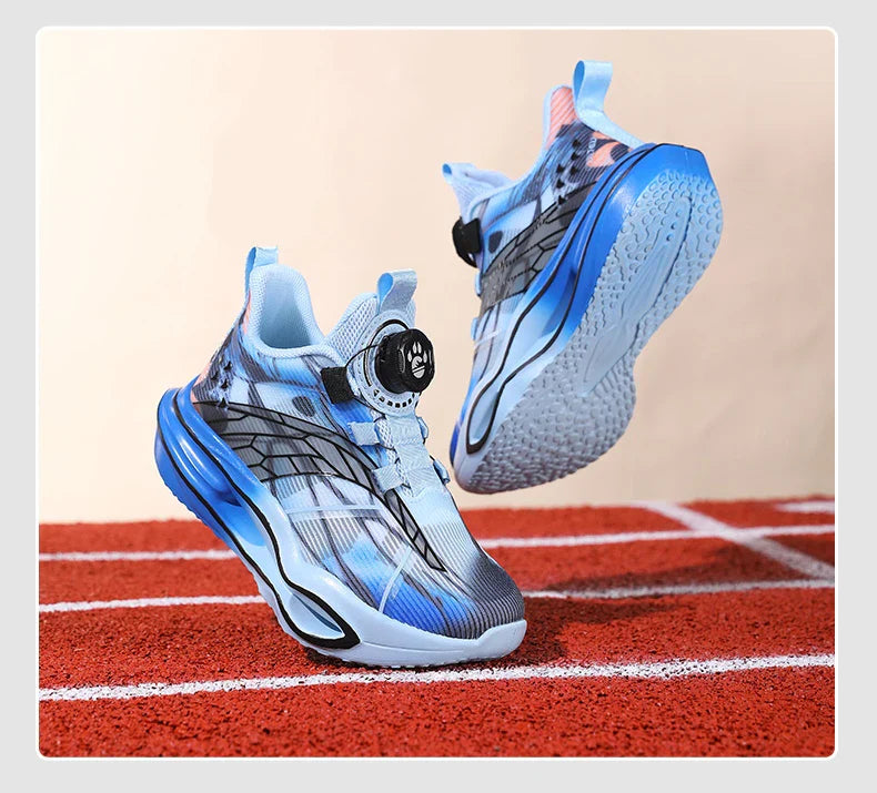Children‘s Basketball Shoes Cushioned Sneakers Non-slip Breathable Running Shoes Lace-up Boys Girls Athletic Shoes Tennis Shoes