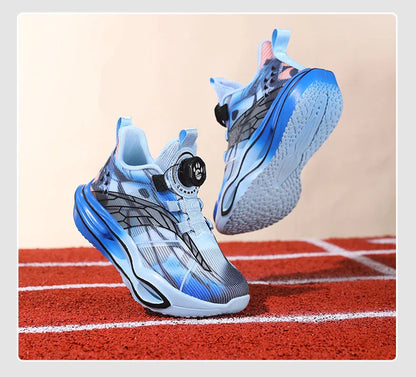 Children‘s Basketball Shoes Cushioned Sneakers Non-slip Breathable Running Shoes Lace-up Boys Girls Athletic Shoes Tennis Shoes