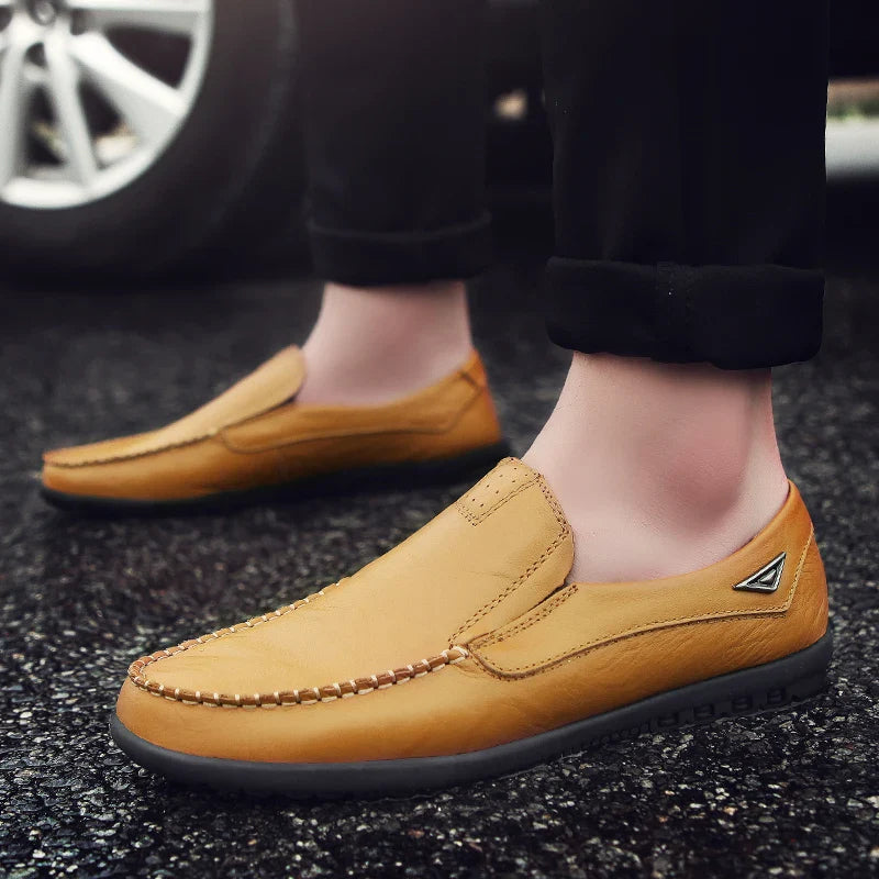 Leather Men Casual Shoes Luxury Brand 2024 Mens Loafers Moccasins Breathable Slip on Black Driving Shoes Plus Size 37-47