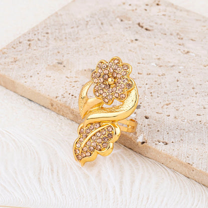 Luxury Flower Design Jewelry Set for Women Color Big Pendant Necklace and Earrings Bridal Weddings Nigerian Accessories