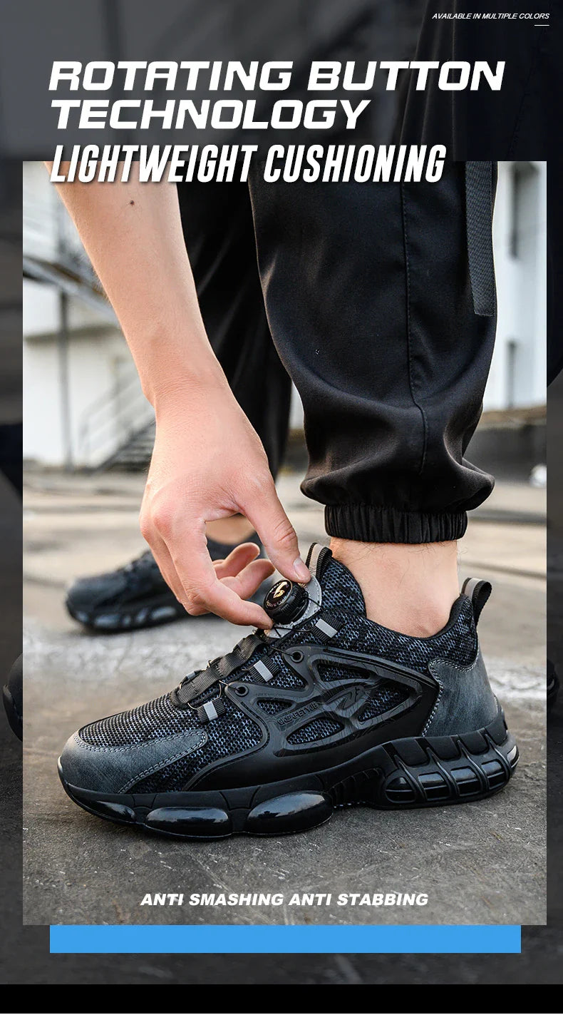 New Safety Boots Men Work Sneakers Anti-smash Indestructible Shoes Steel Toe Protective Boots Anti-puncture Work Safety Shoes
