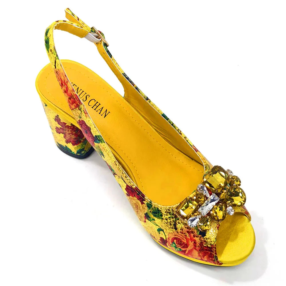 Design Nigerian Style Women Heels Shoes And Elegant Bag Set Color Matching Handbag Wedding Party Women Shoes