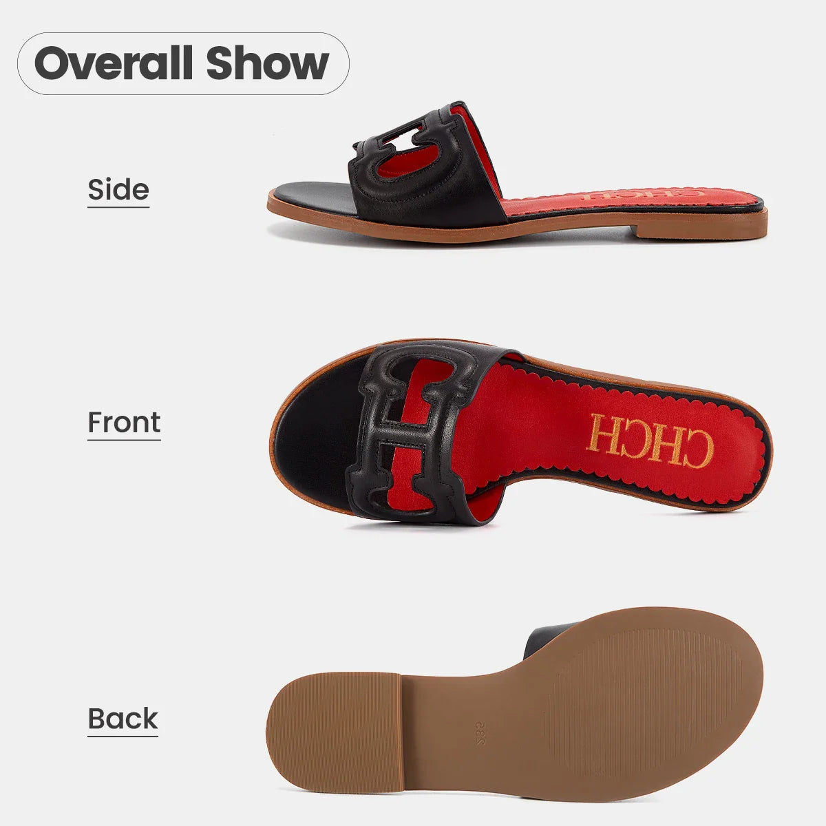 Women's Slippers 2024 Simple Black Flat Flat Women's Shoes Home Indoor Slippers