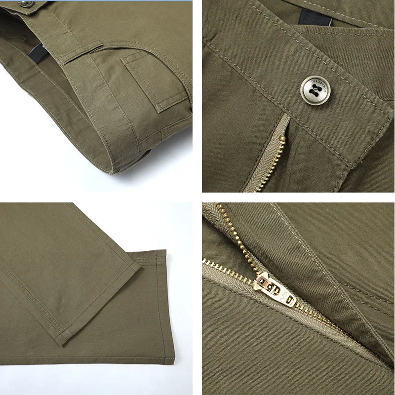 Dayton Olive Stretch Chinos:Mens Suit Pants Cotton Casual Stretch Male Trousers Long Straight High Quality Dress Pants 40 42 44