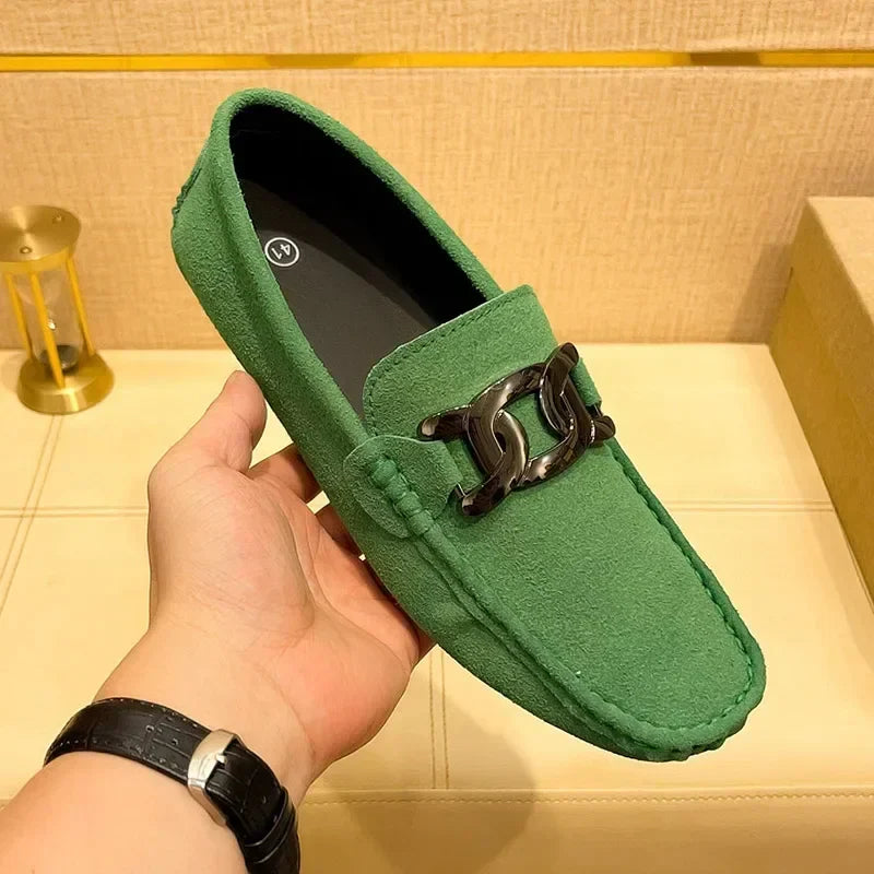 Sapatos Sociais Elegantes Masculinos Slip-on em Couro PU Loafers Leves Confortáveis Sapatos Casuais para Homens Sapatos Flat de Moda de Verão