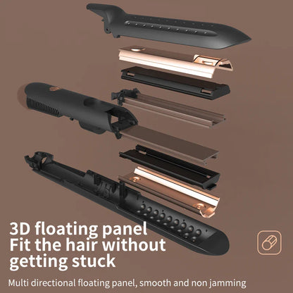 Professional 2-in-1 Hair Styler Curling Wand Straightener Negative lon Ceramic Plates Adjustable Temperature Salon Home