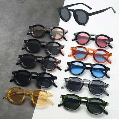 New Retro Round Small Frame Sunglasses Personalized High-end Men's and Women's Glasses Fashion Trend UV Resistant Sunglasses