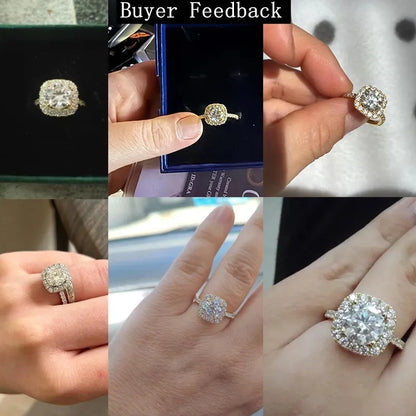 8mm 2ct Moissanite Halo Ring Certified 925 Sterling Silver Engagement Rings For Women Girls Wedding Party Jewelry Gift