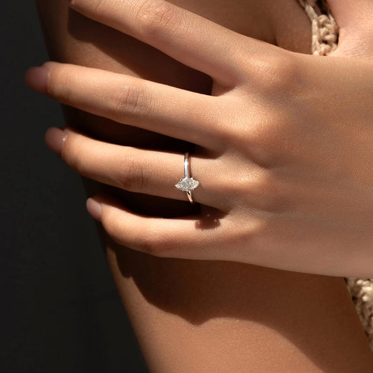 D Color Marquise Cut Rhombic Moissanite 925 Sterling Silver Luxury  Band Rings For Women Wedding Fine Jewelry Gifts