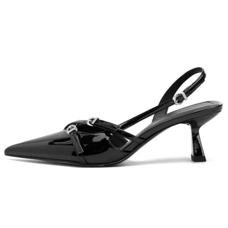 2025 Summer New Pointed Simple Shallow Mouth Comfortable Women's Gladiator sandals Outwear Back Strap Women High Heeled Sandals