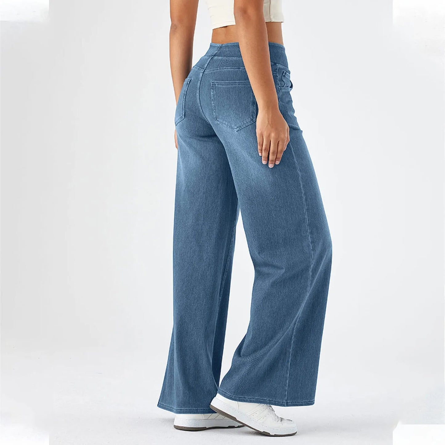 Fashion Baggy Jeans For Women Bleached Vintage High Waist Pants