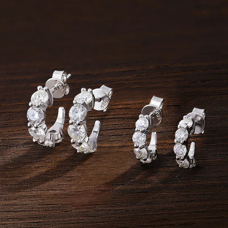 D VVS1 Moissanite Earring s925 Sterling Silver Plated 18k White Gold Fine Jewelry with GRA Wedding Earrings for Women