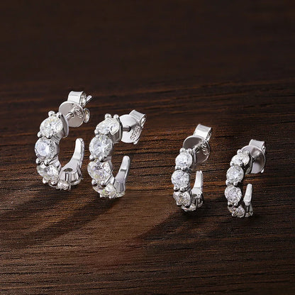 D VVS1 Moissanite Earring s925 Sterling Silver Plated 18k White Gold Fine Jewelry with GRA Wedding Earrings for Women