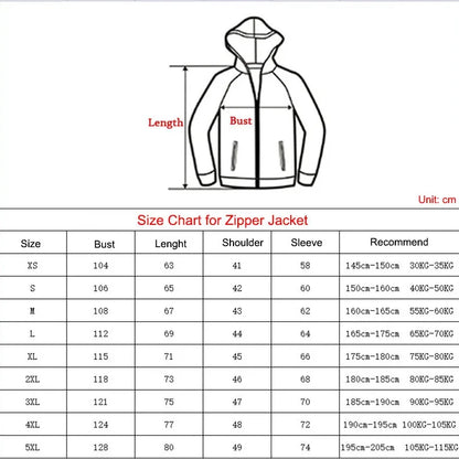 Anime Color Block Hoodies for Men Long Sleeve Pullover Sweatshirt with Pockets 3D Printed Casual Streetwear Zipper Jacket