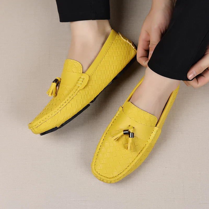 White Loafers Men Handmade PU Leather Loafers Shoes Slip on Casual Driving Flats Comfortable Moccasins Size 48 Men Shoes