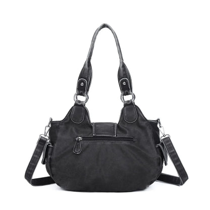 Women Handbag Stitching Leopard Top-handle Shoulder Bag PU Dumpling Pack Multi-pockets Shoulder Bags Phone Money Pack
