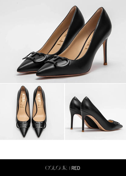 Woman shoes  High Heels New Pointed Metal Buckle Party Carnival Women's Shoes 9cm