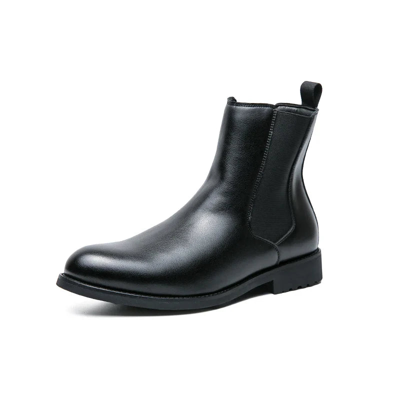 Classic Fashion Men Boots Winter Leather Shoes Autumn Business Chelsea Boots British Style Hombres Botas High Top Footwear Dress