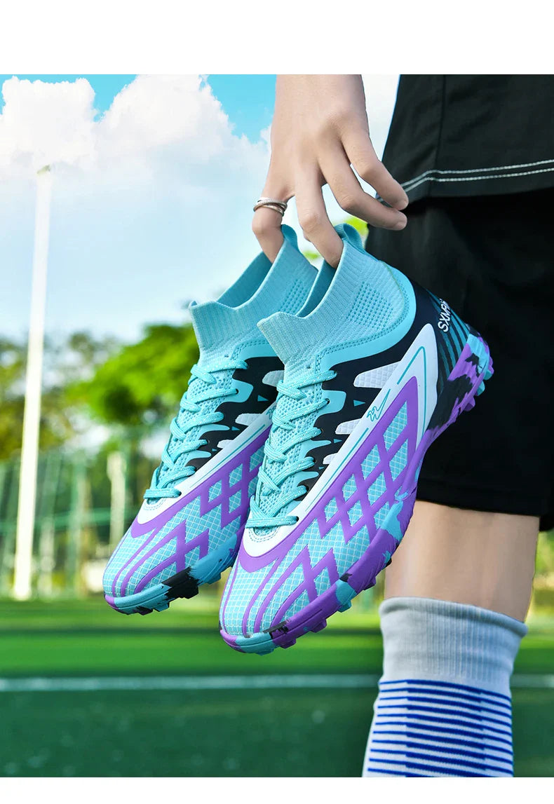 Double star youth football shoes, TF nail grip anti slip, unisex match training specific football shoes