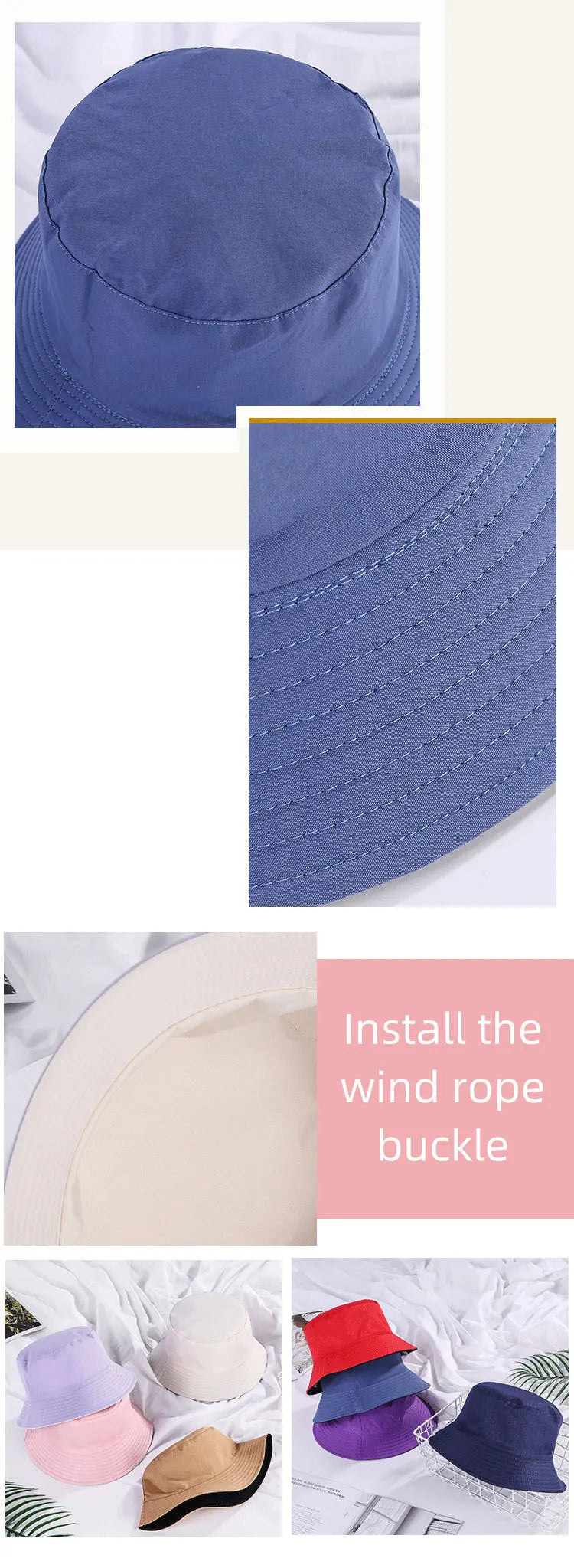 Double-sided Wearing Cap Solid Color Bucket Hat Men Women Sun Hat Reversible Fisherman Hat Summer Panama Cap Sun Fishing Gorros