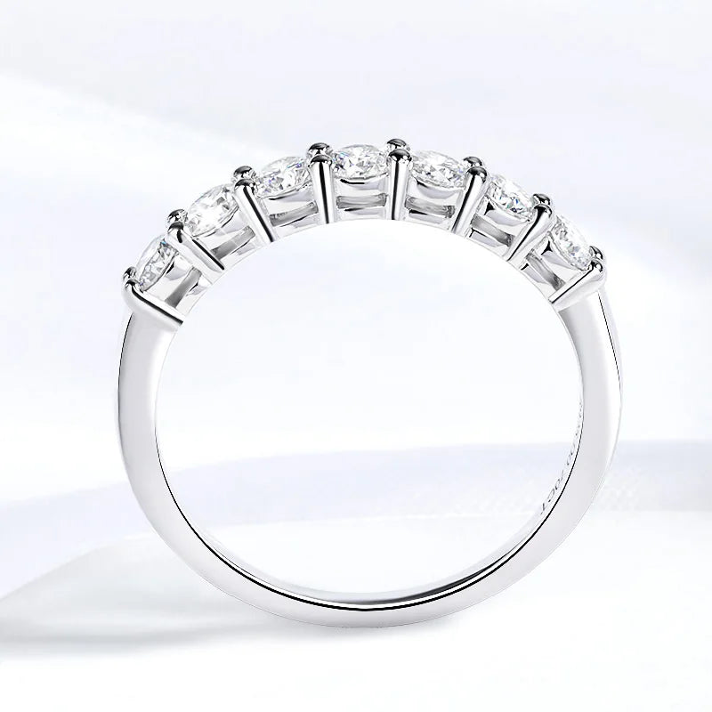 0.7CT 3mm Gemstone Moissanite Rings for Women S925 Silver Matching Wedding Diamonds Band Stackable Ring White Gold Gift