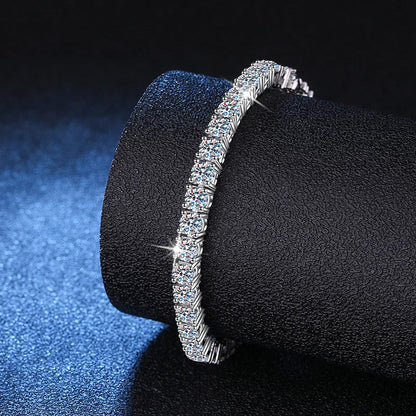 3mm Moissanite Tennis Bracelet Full Diamond GRA 925 Silver Plated 18k Wedding Party Jewelry Bracelets for Women Man