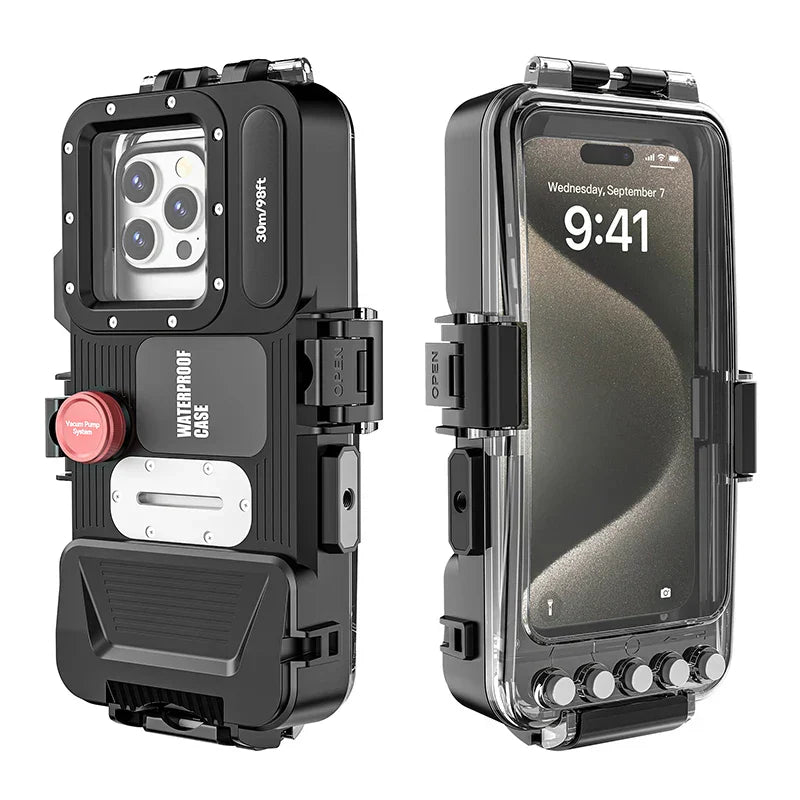 Bluetooth 30 Meter Deep Waterproof Case For iPhone 17 Air 16 15 14 13 12 Pro Max 11 Samsung Galaxy S25 S24 S23 S22 Ultra Note 20