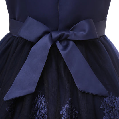 Europe and the United States cross-border new sleeveless undershirt embroidered princess dress girls flowers mesh dress flower