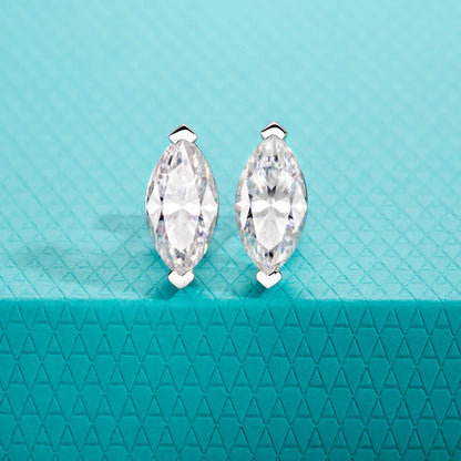 1cttw-6cttw Marquise Moissanite Earrings 925 Sterling Silver D Color VVS1 Moissanite Classic Stud Earring for Woman