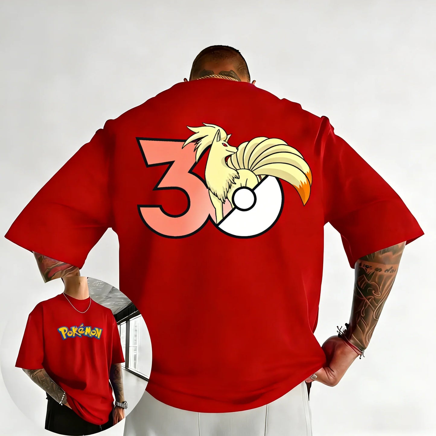 30th Anniversary Nineetales Printed T-shirt Summer Men's and Women's Loose Casual Hip Hop Trendy Short Sleeve Top