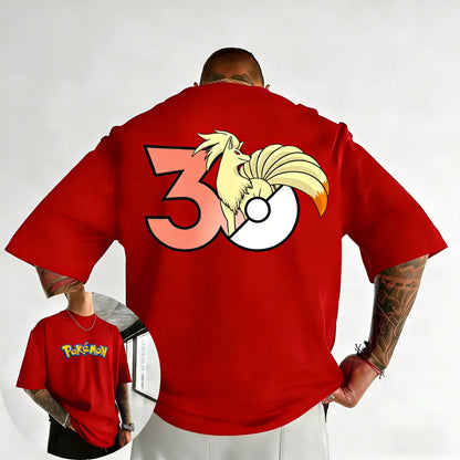 30th Anniversary Nineetales Printed T-shirt Summer Men's and Women's Loose Casual Hip Hop Trendy Short Sleeve Top