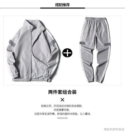 Sports Suit Men's Spring and Autumn Casual Running Sportswear Cardigan Casual Sweater Three-piece Suit