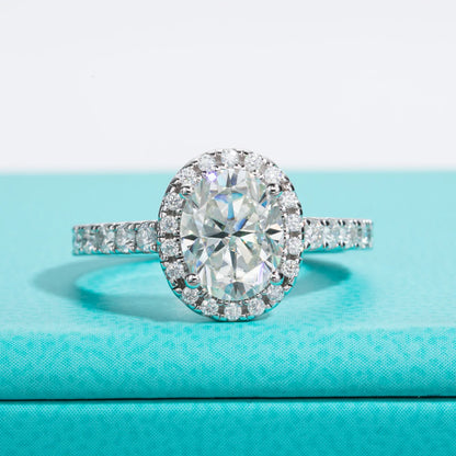 2ct (Total 2.648ct) Oval Cut D Color Moissanite Bridal Ring Set Wedding Band Silver Rings With Cer Jewelry Wholesale