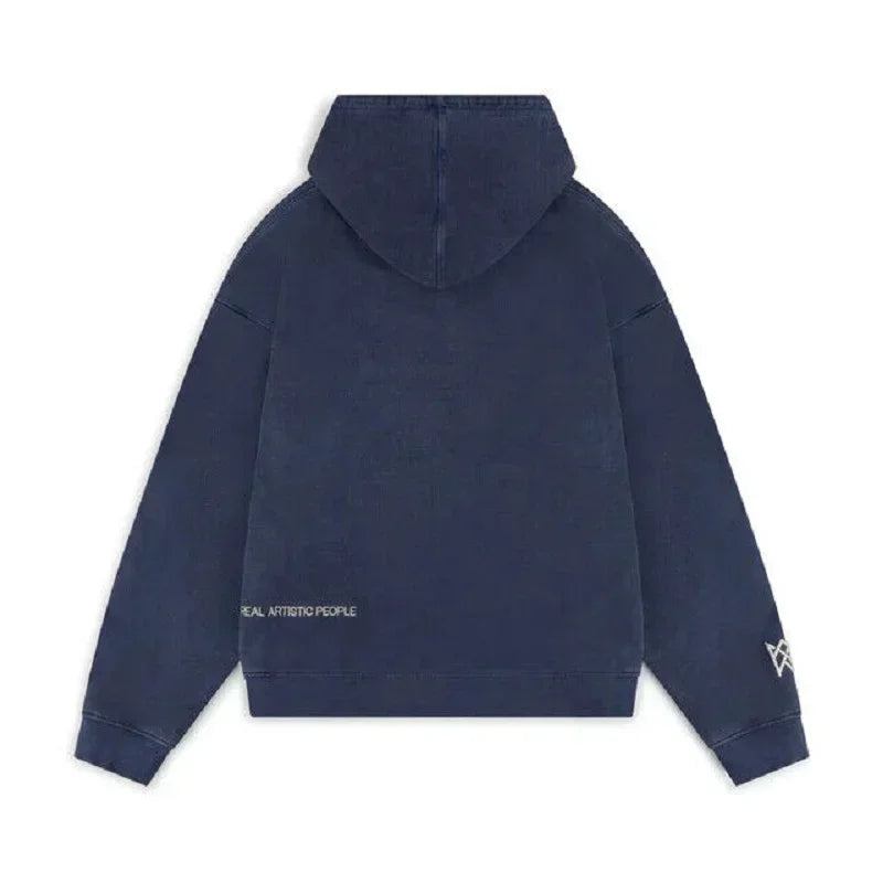 Vintage Men Monogrammed Applique Print Style Y2k Slouchy Loose New Fashion Couple Hoodie Tracksuit Streetwear Street in Winter