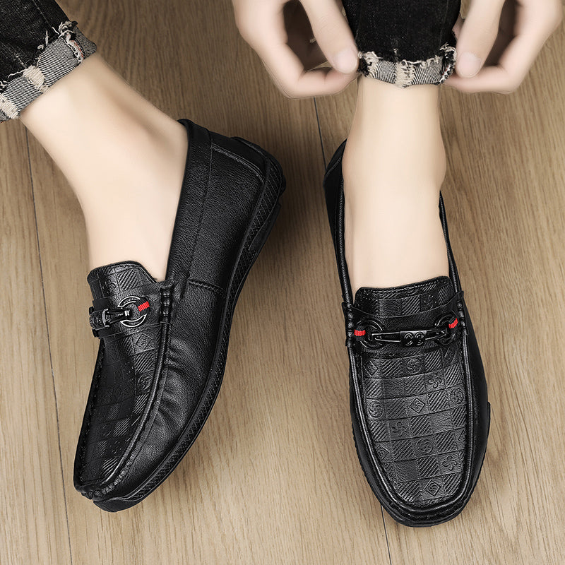 Fashion Leather Men Casual Shoes Slip on Formal Loafers Luxury Brand Comfortable Men Italian Soft Male Driving Shoes