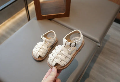 Kids Sandals 2026 Summer Sandals for Boy Fashion Children Cut-Outs Beach Shoes Braided Style Causal Walking Flat Sandals