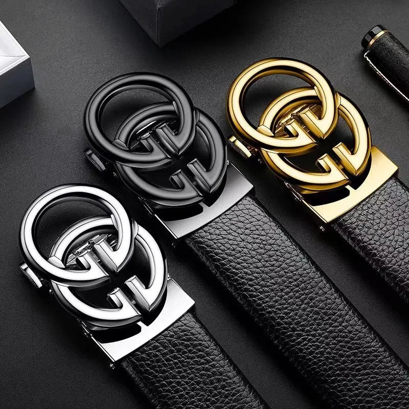 Men's high quality belt luxury belt, black men's automatic buckle jeans men's belt suit belt
