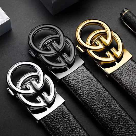 Men's high quality belt luxury belt, black men's automatic buckle jeans men's belt suit belt