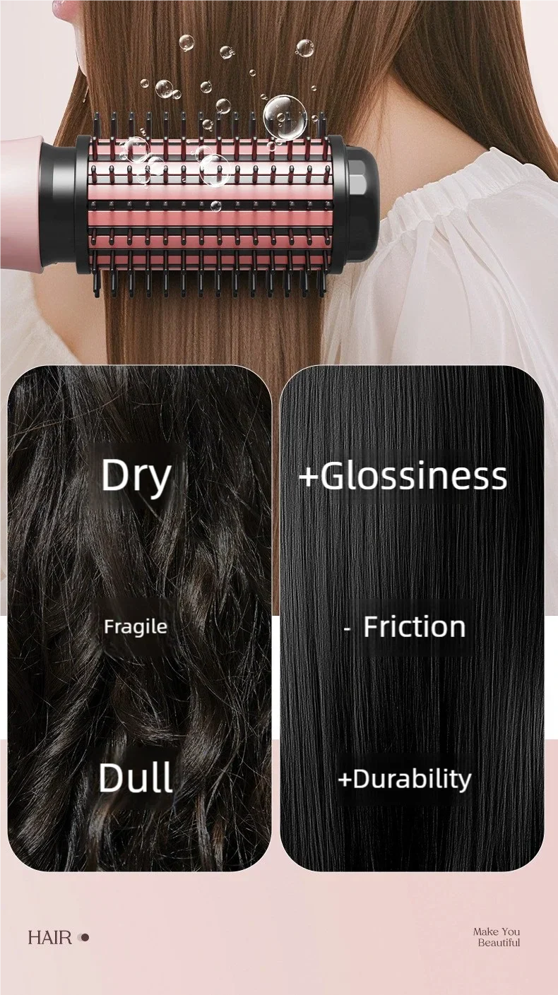 New Automatic Volumizing Hot Air Brush Professional Styling Tool Multifunctional Heated Curling and Straightening Comb
