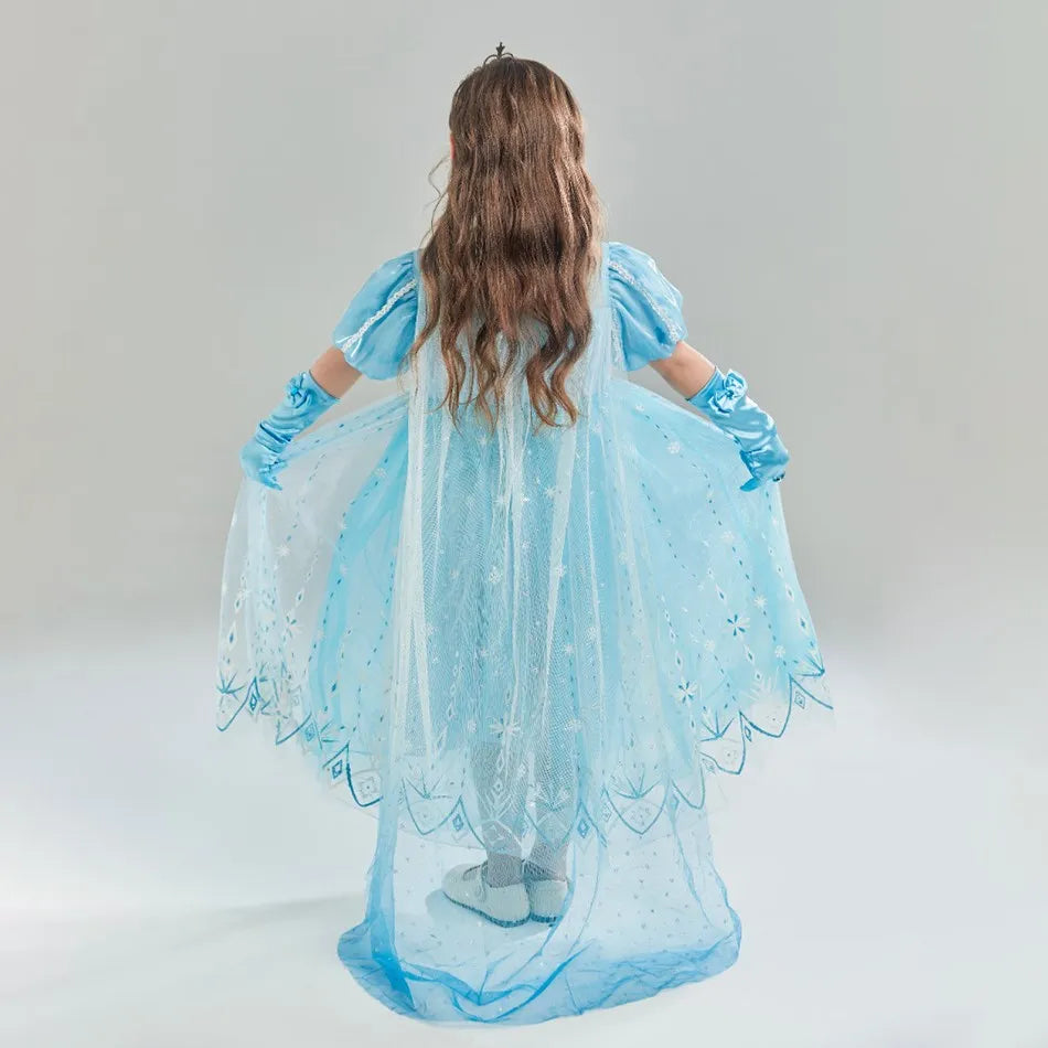 Fantasia Infantil de Rainha da Neve para Crianças, Cosplay da Elsa, Apresentação, Lantejoulas, Disfarce, Vestido Elegante de Princesa para Festa de Meninas, Fantasia de Halloween