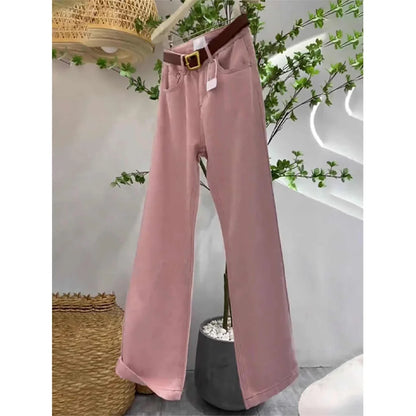 High Waist Straight Loose Soft Denim Pants Female Slim Jeans